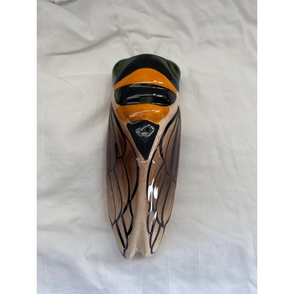 French wall pocket handcrafted Ceramic Cicada hanging wallSculpture Decorative A